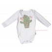 White Baby Jumpsuit & Sparkle Rhinestone My 1st Cinco De Mayo Cactus Print TH654